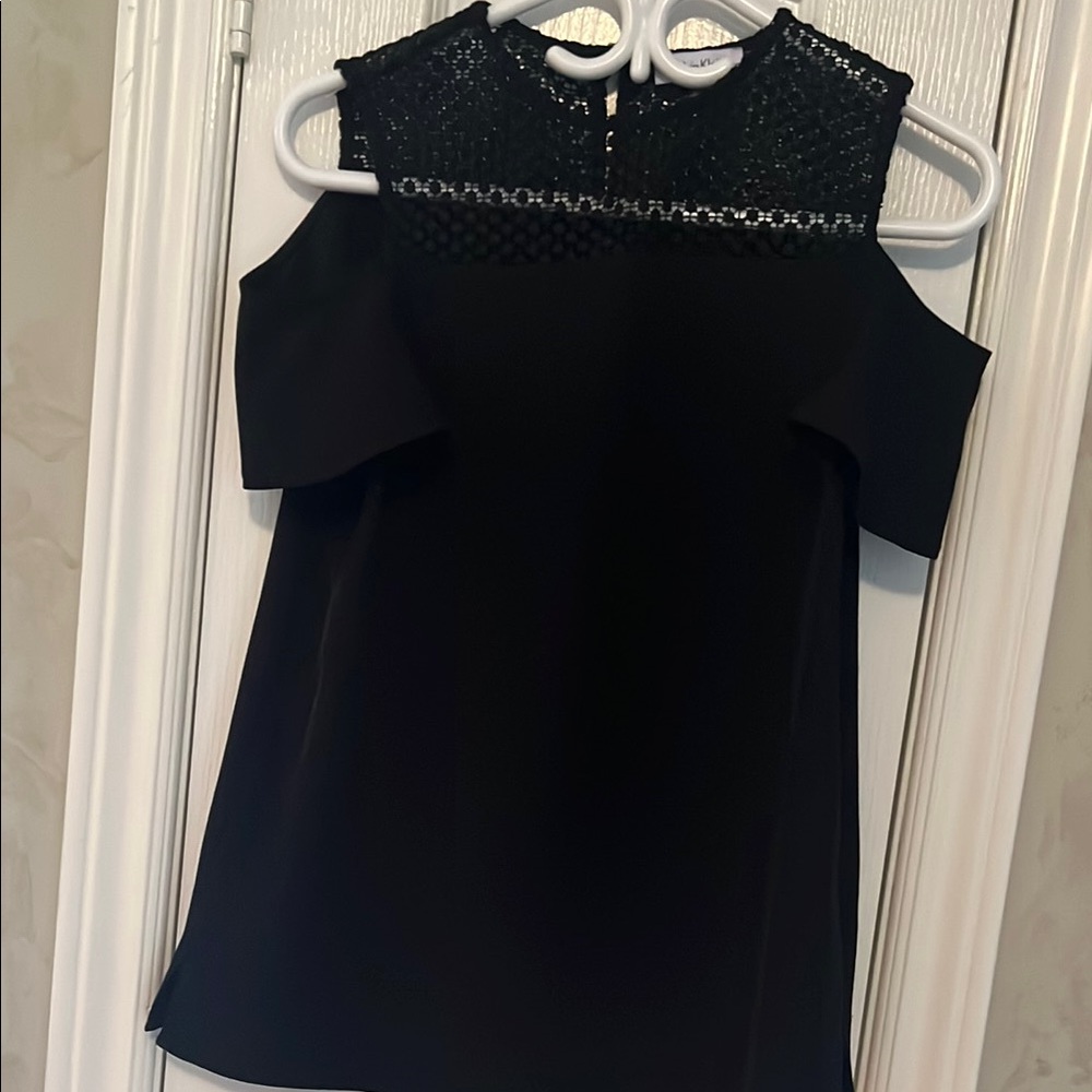 Calvin Klein Black Embellished Cut Out Blouse 🥰